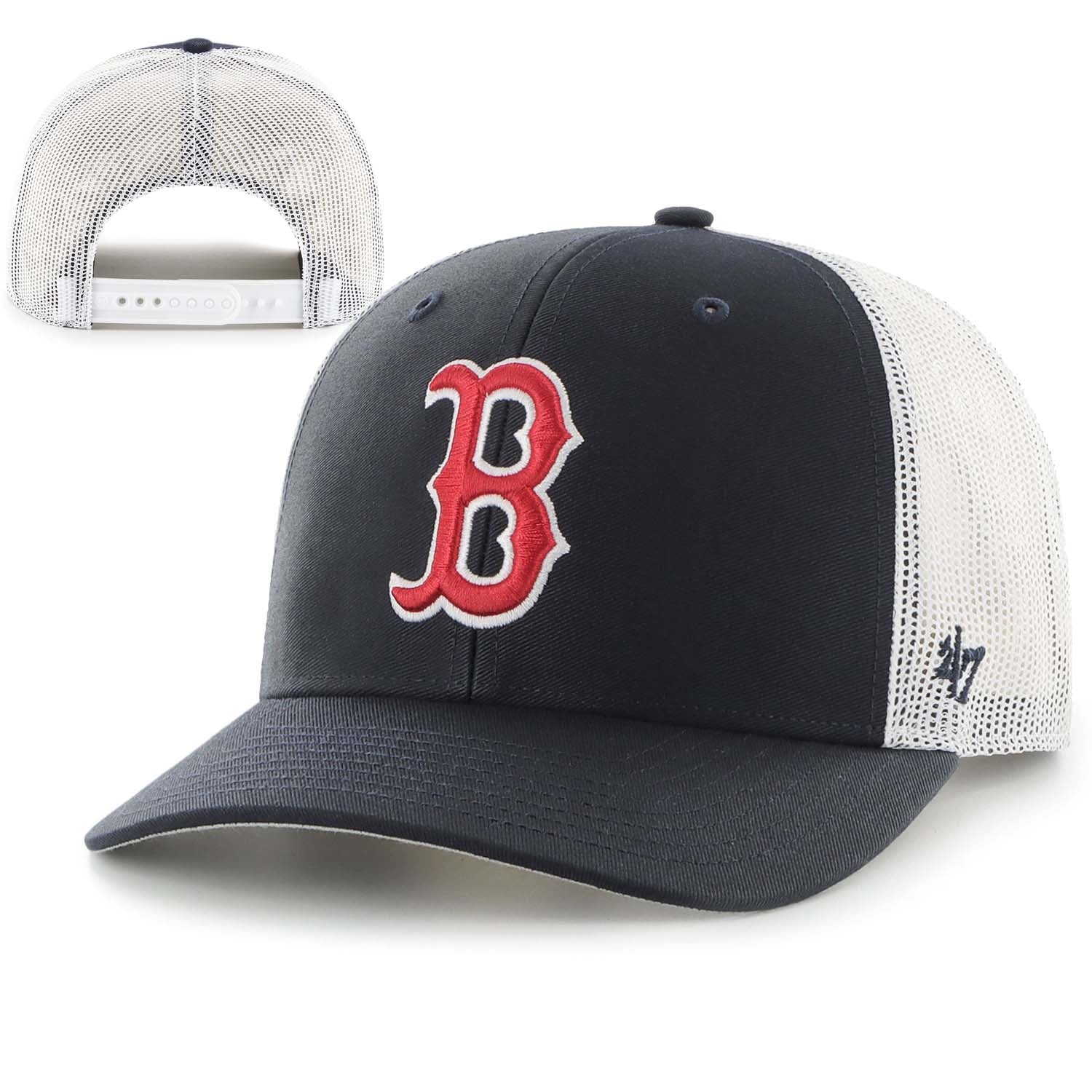 Boston Red Sox Navy Trucker Snapback Adjustable Hat 19JerseyStreet