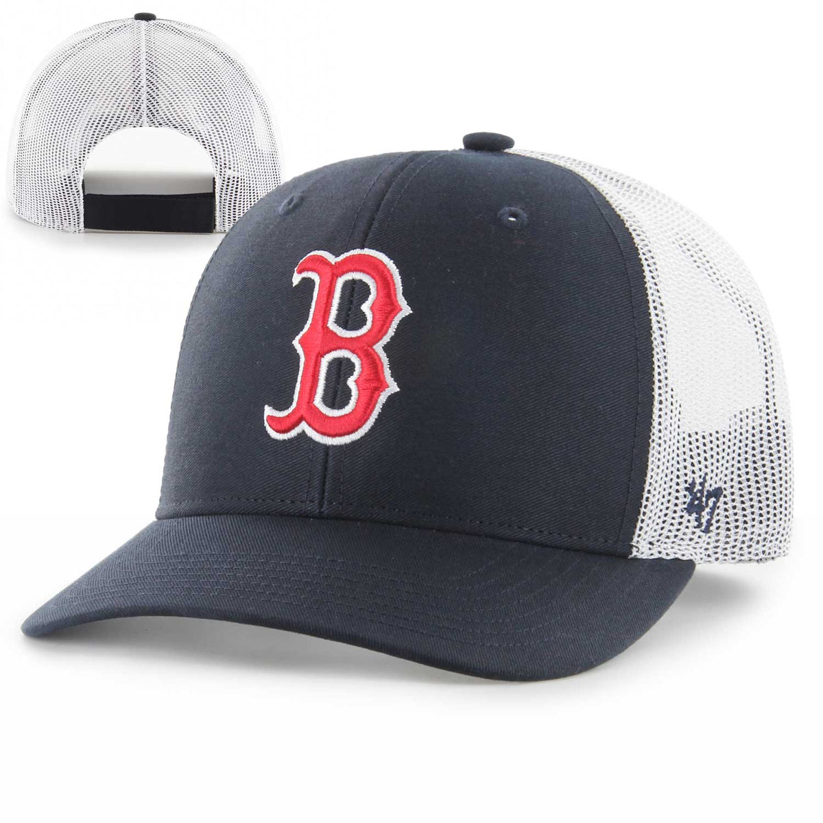 Kids Boston Red Sox Navy Trucker Snapback Adjustable Hat – 19JerseyStreet