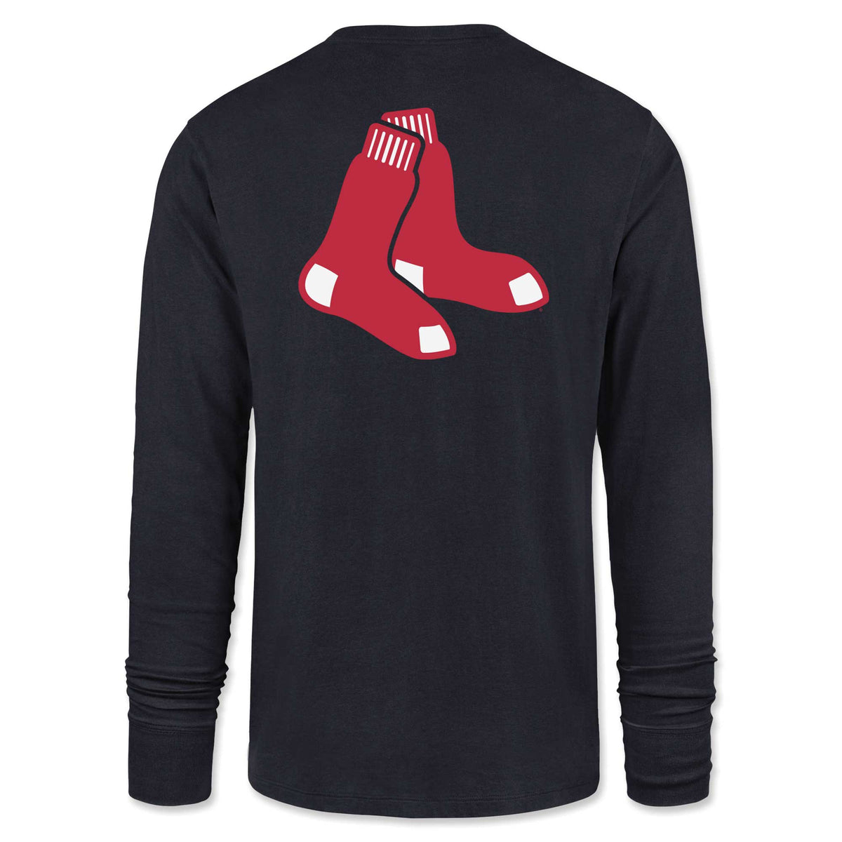 Custom Boston Red Sox Men's Navy Backer Long Sleeve T-Shirt 