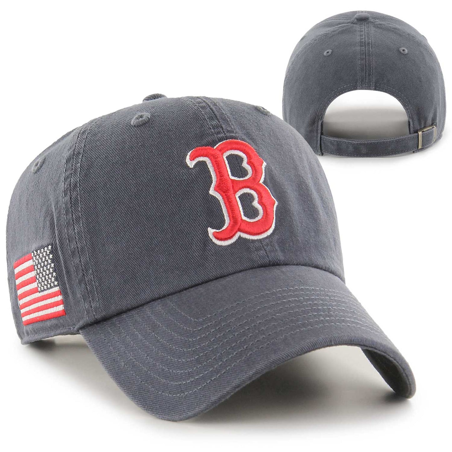 Boston Red Sox Clean-Up Navy Heritage B Flag Side Adjustable Hat