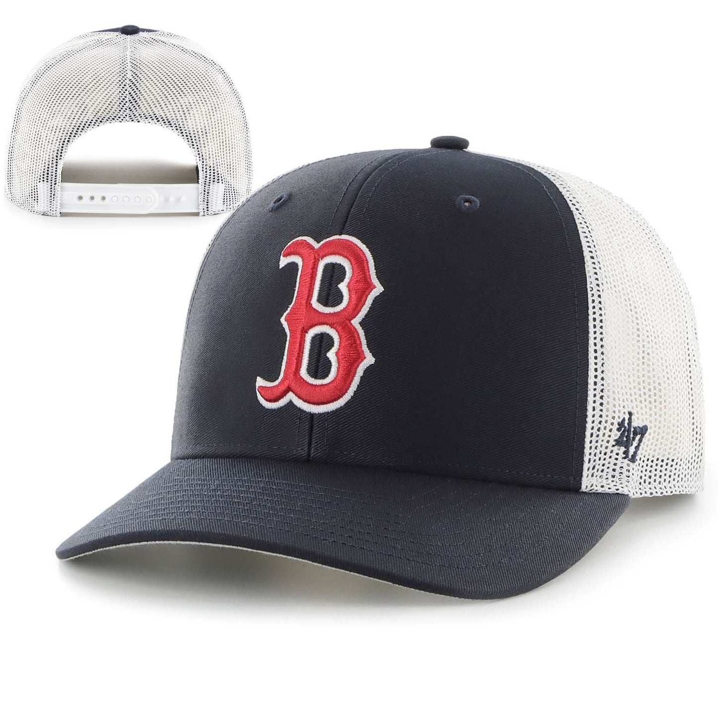 Boston Red Sox Navy Trucker Snapback Adjustable Hat