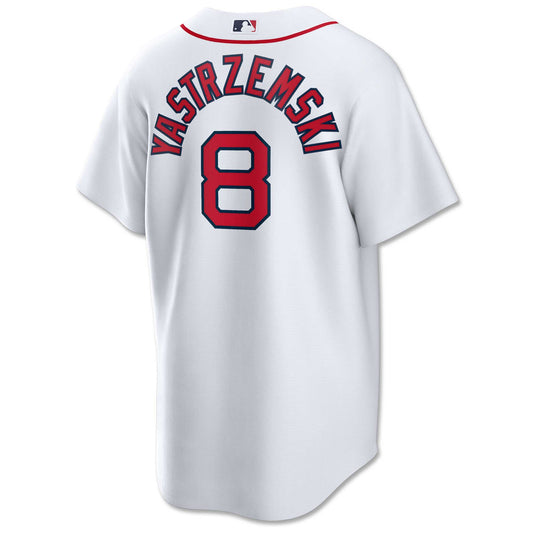 Boston Red Sox NIKE White Home Carl Yastrzemski #8 Replica Jersey