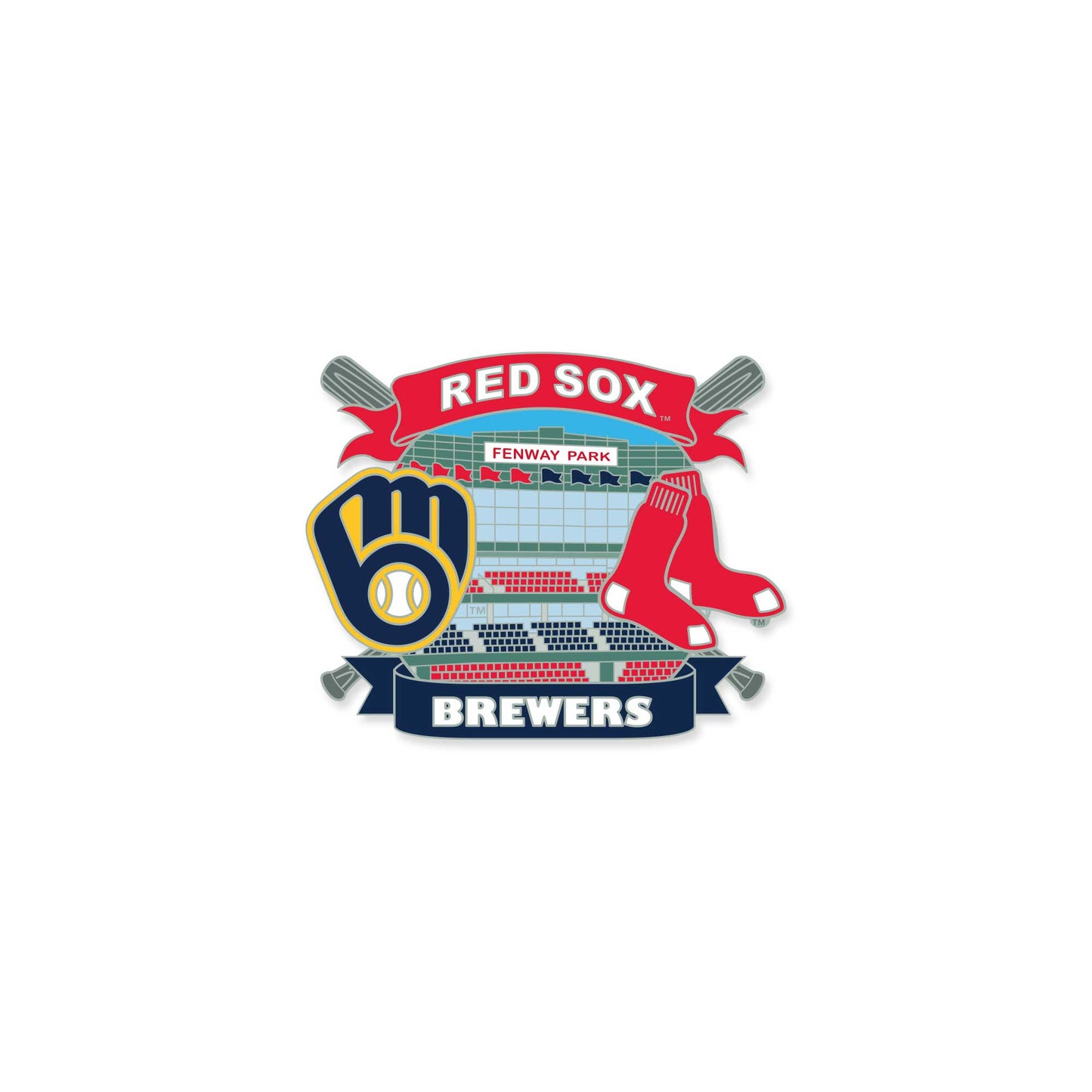 Boston Red Sox vs Milwaukee Brewers Dueling Pin