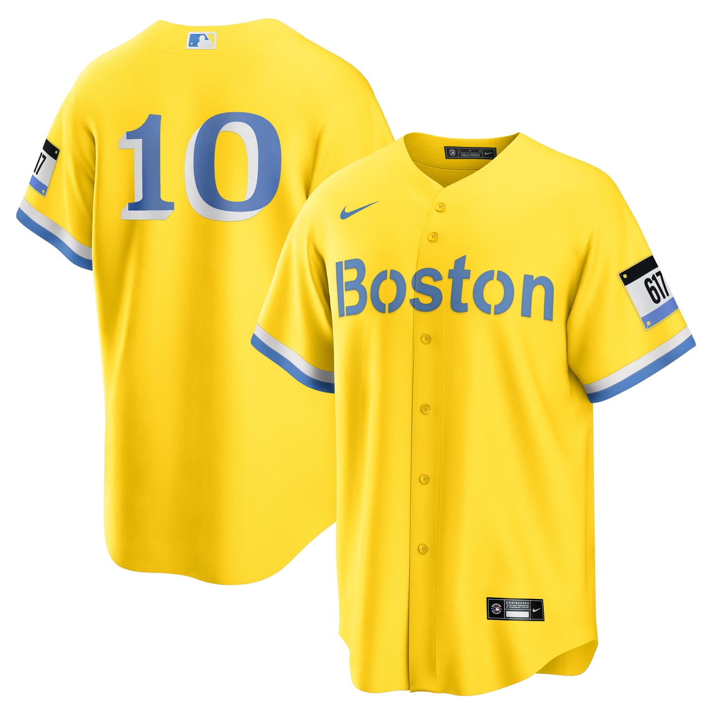 Boston Red Sox NIKE Yellow City Connect Trevor Story #10 Jersey