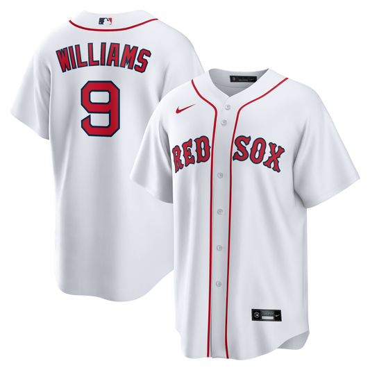 Boston Red Sox NIKE White Home Ted Williams #9 Replica Jersey