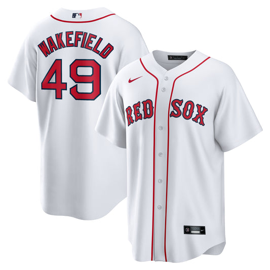 Boston Red Sox NIKE White Home Tim Wakefield #49 Replica Jersey