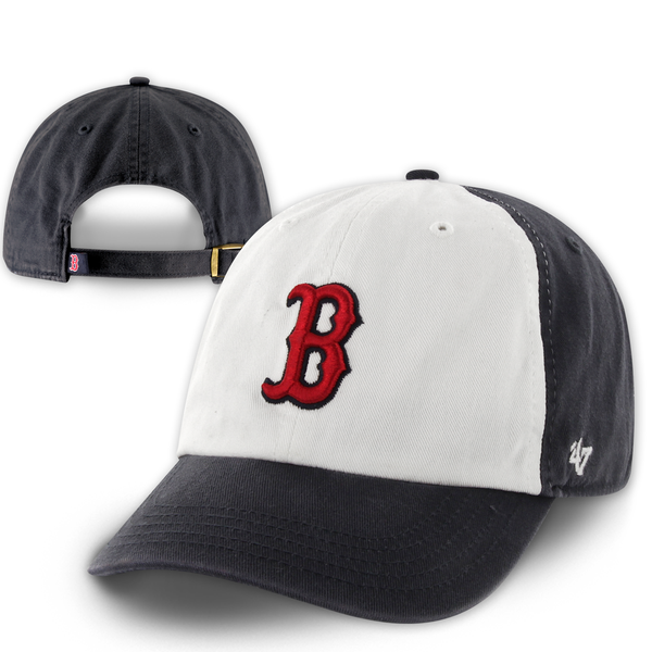 Boston Red Sox Freshman Clean Up Adjustable hat with a white front panel and navy rest of hat