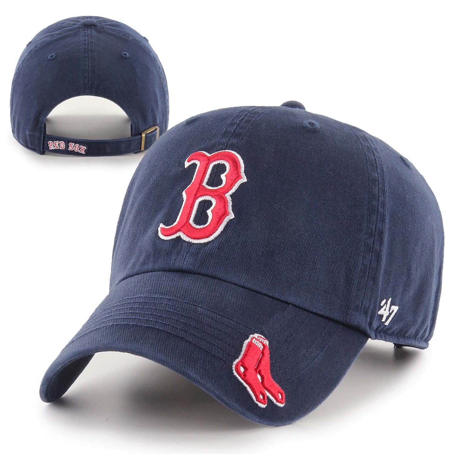 Boston Red Sox Revolution Navy Clean Up Adjustable Hat