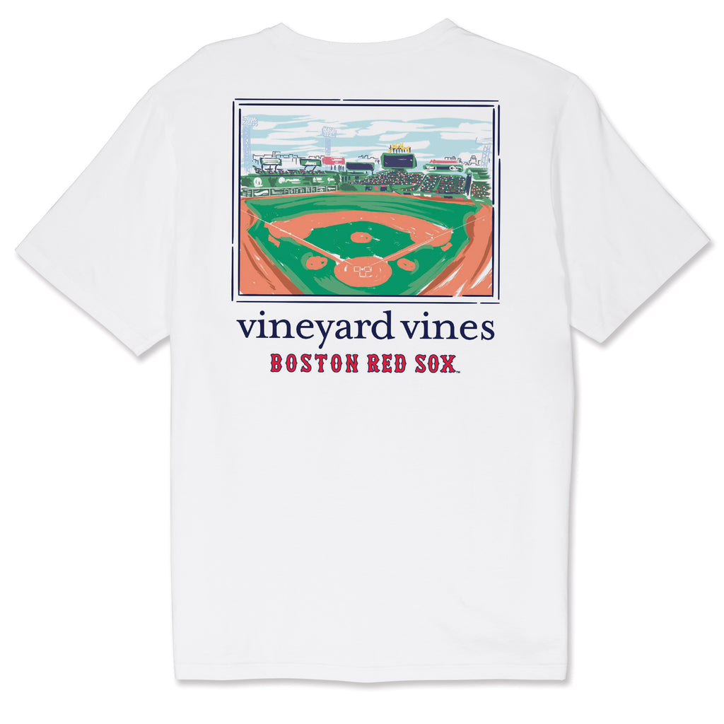 Boston Red Sox Short Sleeve Vineyard Vines White Fenway Painting T